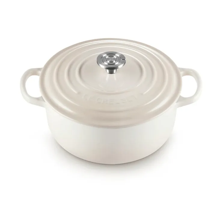 Le Creuset Signature gjutjärn rund gryta, Meringue, 3,3 L Le Creuset