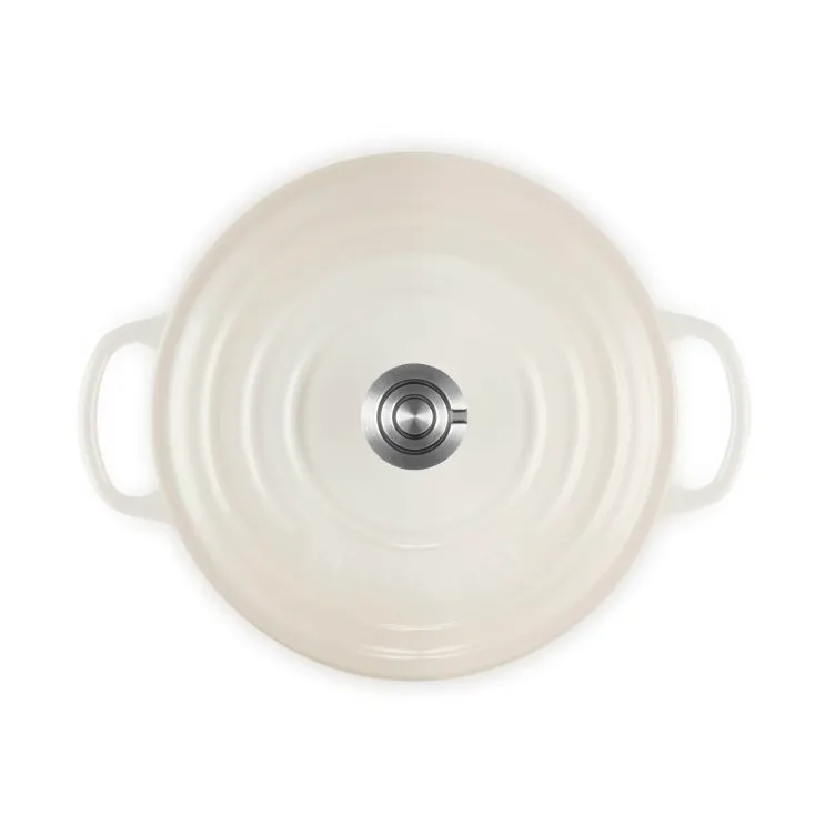 Le Creuset Signature gjutjärn rund gryta, Meringue, 3,3 L Le Creuset