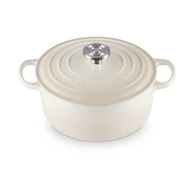 Le Creuset Signature gjutjärn rund gryta, Meringue, 4,2 L Le Creuset