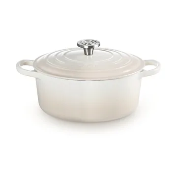 Le Creuset Signature gjutjärn rund gryta - Meringue, 5,3 L - Le Creuset
