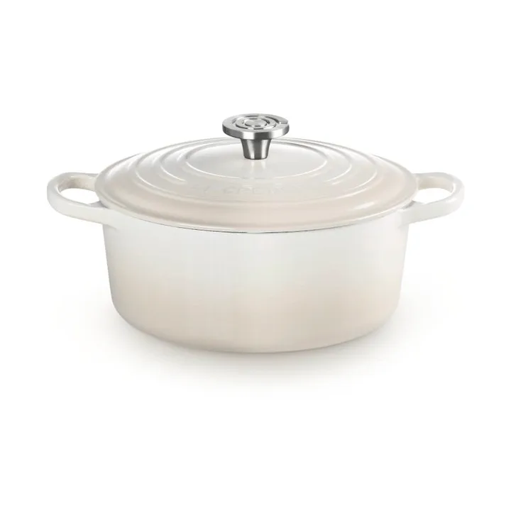 Le Creuset Signature gjutjärn rund gryta - Meringue, 5,3 L - Le Creuset