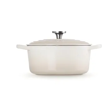 Le Creuset Signature gjutjärn rund gryta - Meringue, 5,3 L - Le Creuset