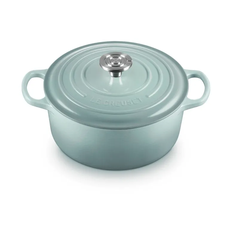 Le Creuset Signature gjutjärn rund gryta, Sea Salt, 4,2 L Le Creuset