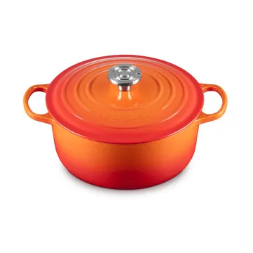Le Creuset Signature gjutjärn rund gryta - Volcanic, 5,3 L - Le Creuset