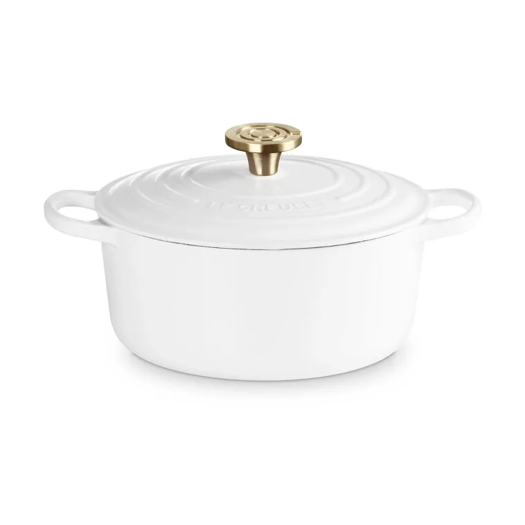 Le Creuset Signature gjutjärn rund gryta, White, 4,2 L Le Creuset