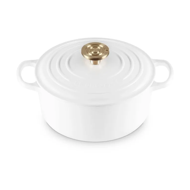 Le Creuset Signature gjutjärn rund gryta, White, 4,2 L Le Creuset