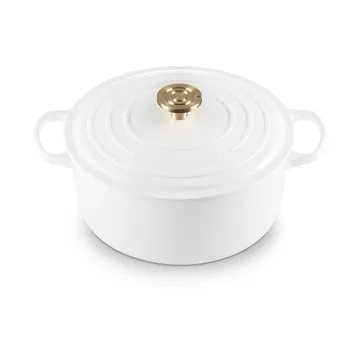 Le Creuset Signature gjutjärn rund gryta - White, 6,7 L - Le Creuset