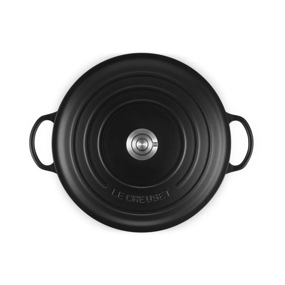 Le Creuset Signature gjutjärn stekgryta, Matte Black, 7 L Le Creuset