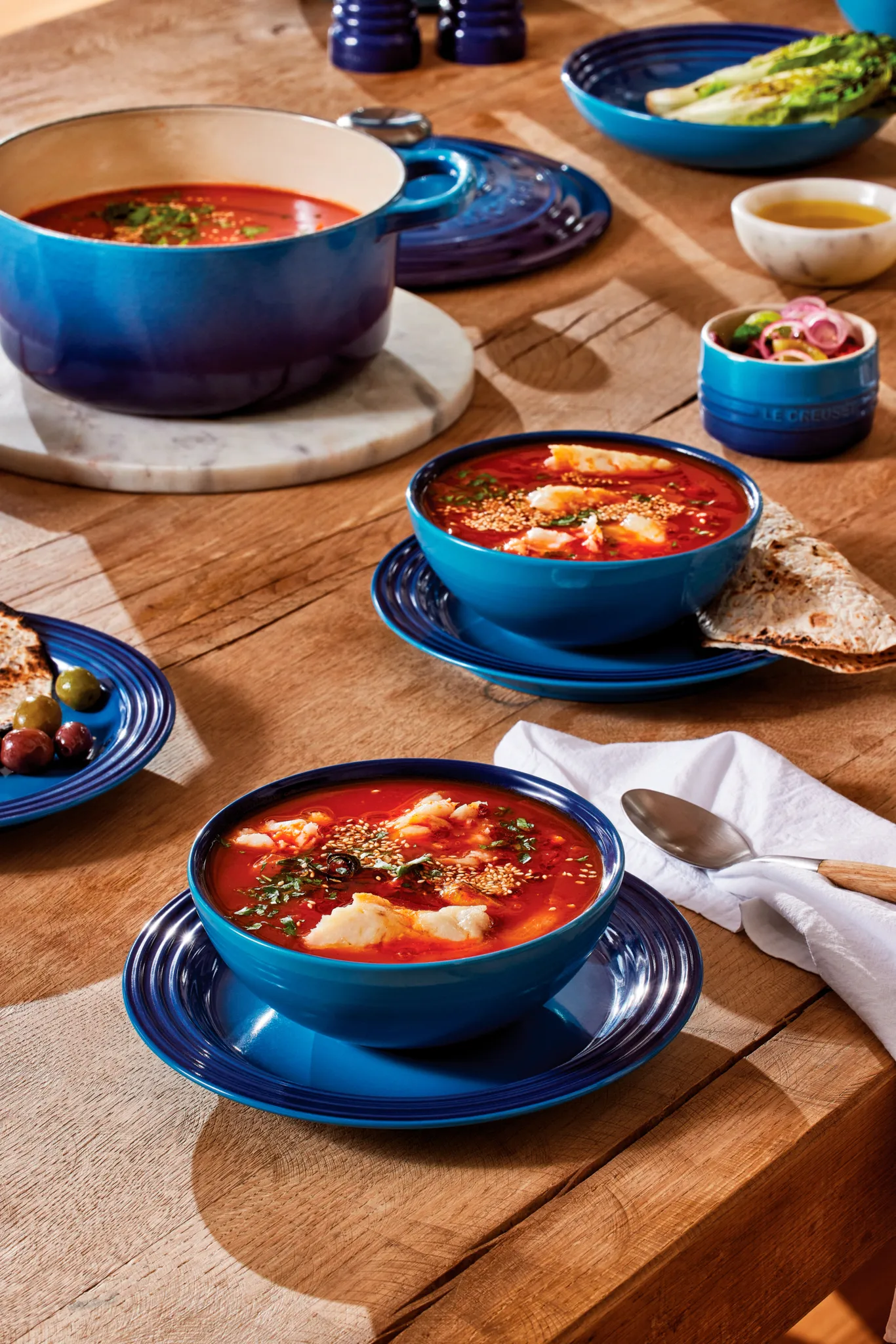 Le Creuset Signature pastatallrik 22 cm, Azure blue Le Creuset