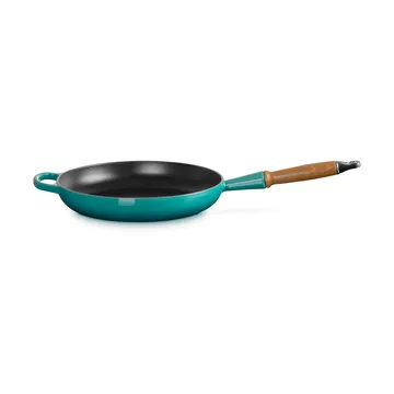 Le Creuset Signature stekpanna trähandtag 28 cm - Bleu Riviera - Le Creuset