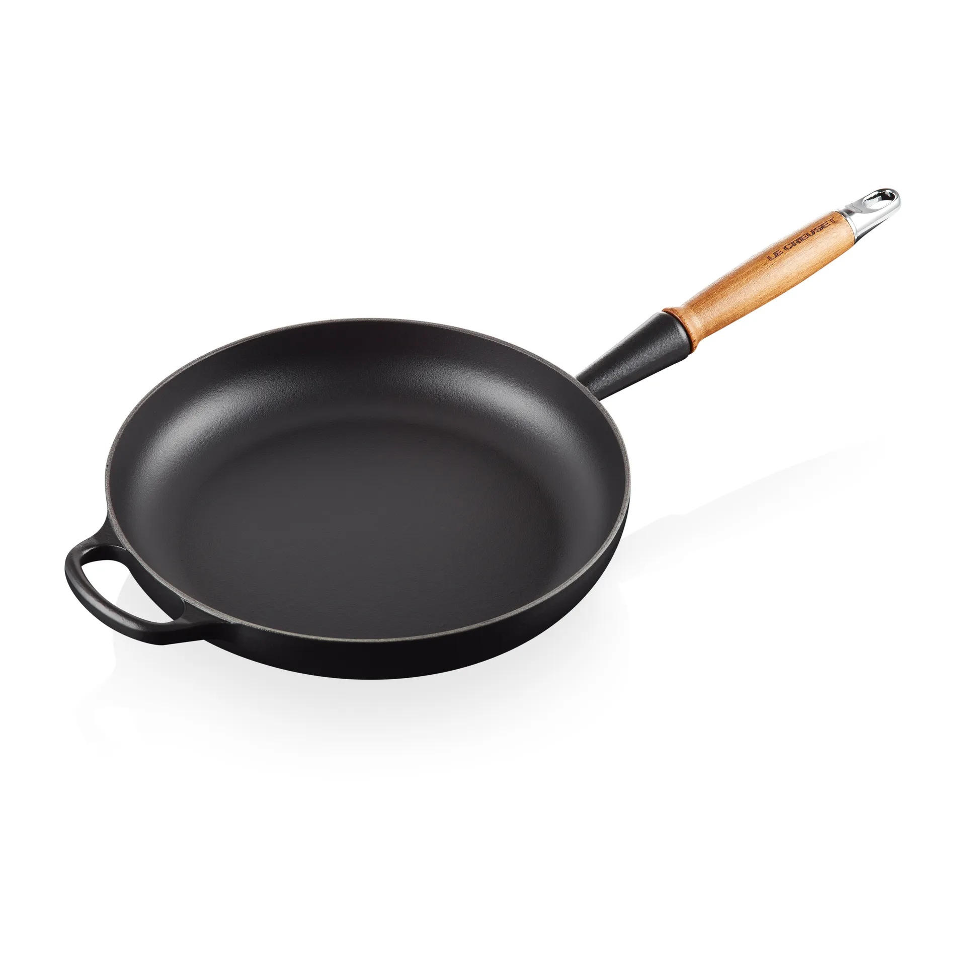 Le Creuset Signature stekpanna trähandtag 28 cm, Matte Black Le Creuset