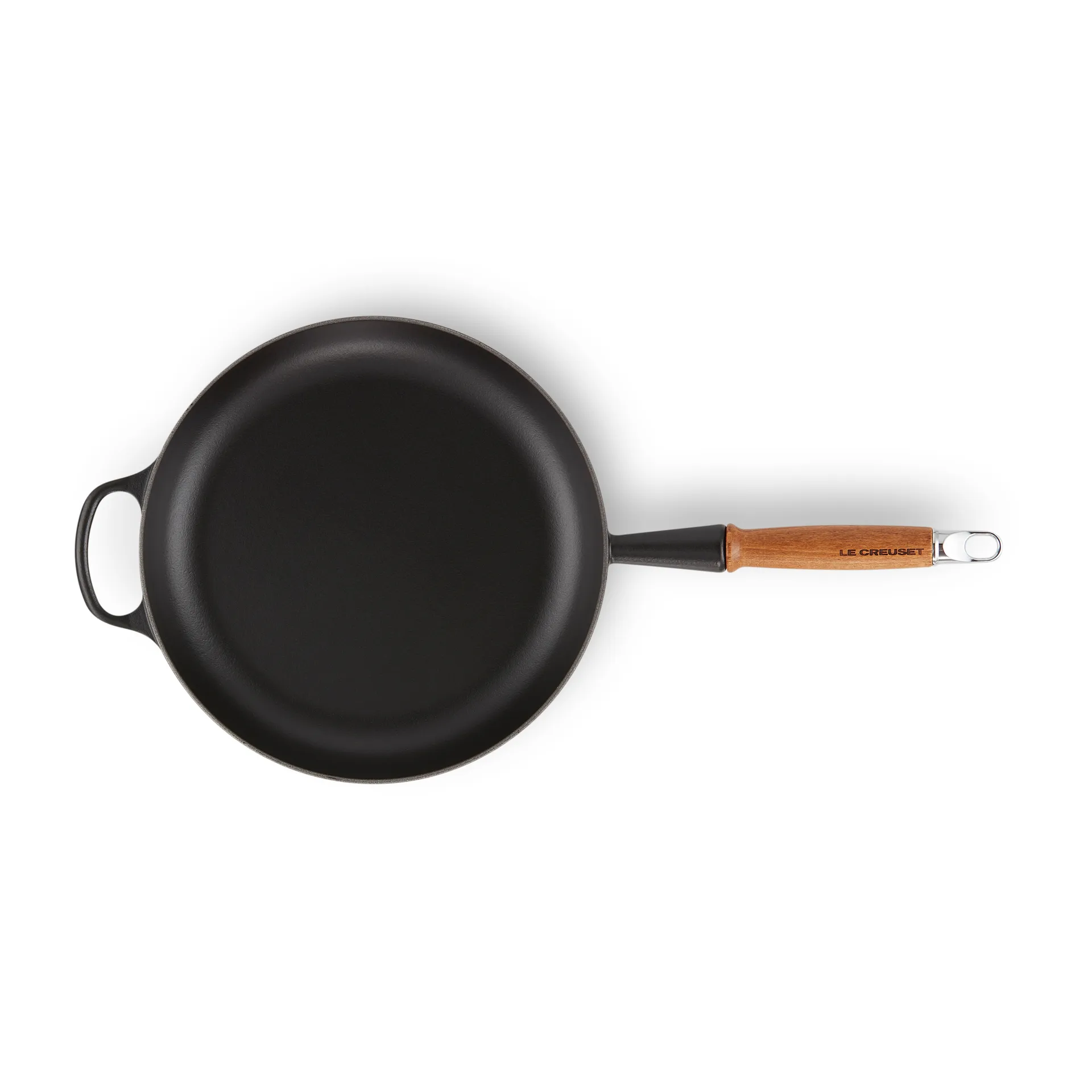 Le Creuset Signature stekpanna trähandtag 28 cm, Matte Black Le Creuset