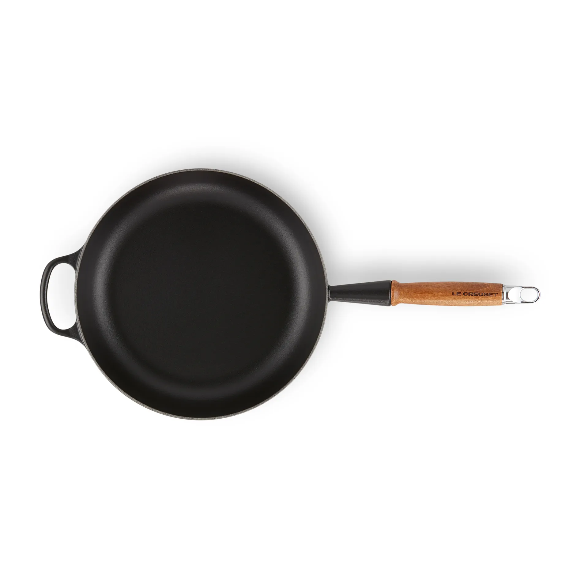 Le Creuset Signature traktörpanna trähandtag 28 cm, Matte Black Le Creuset