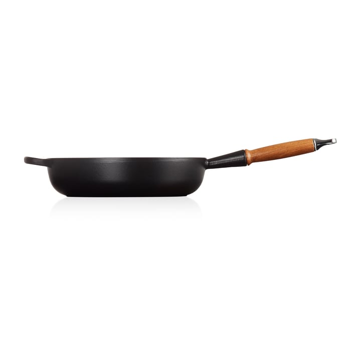 Le Creuset Signature traktörpanna trähandtag 28 cm - Matte Black - Le Creuset