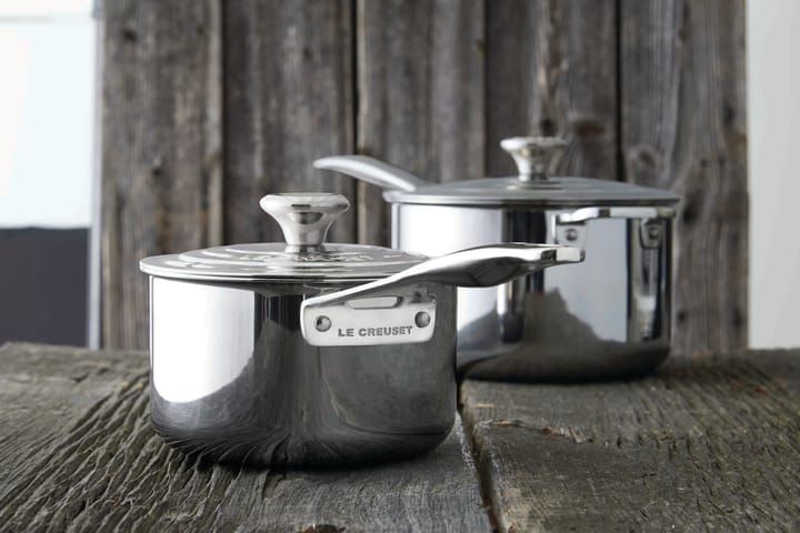 Signature 3-Ply kastrull med lock hjälphandtag - 3,8 l - Le Creuset
