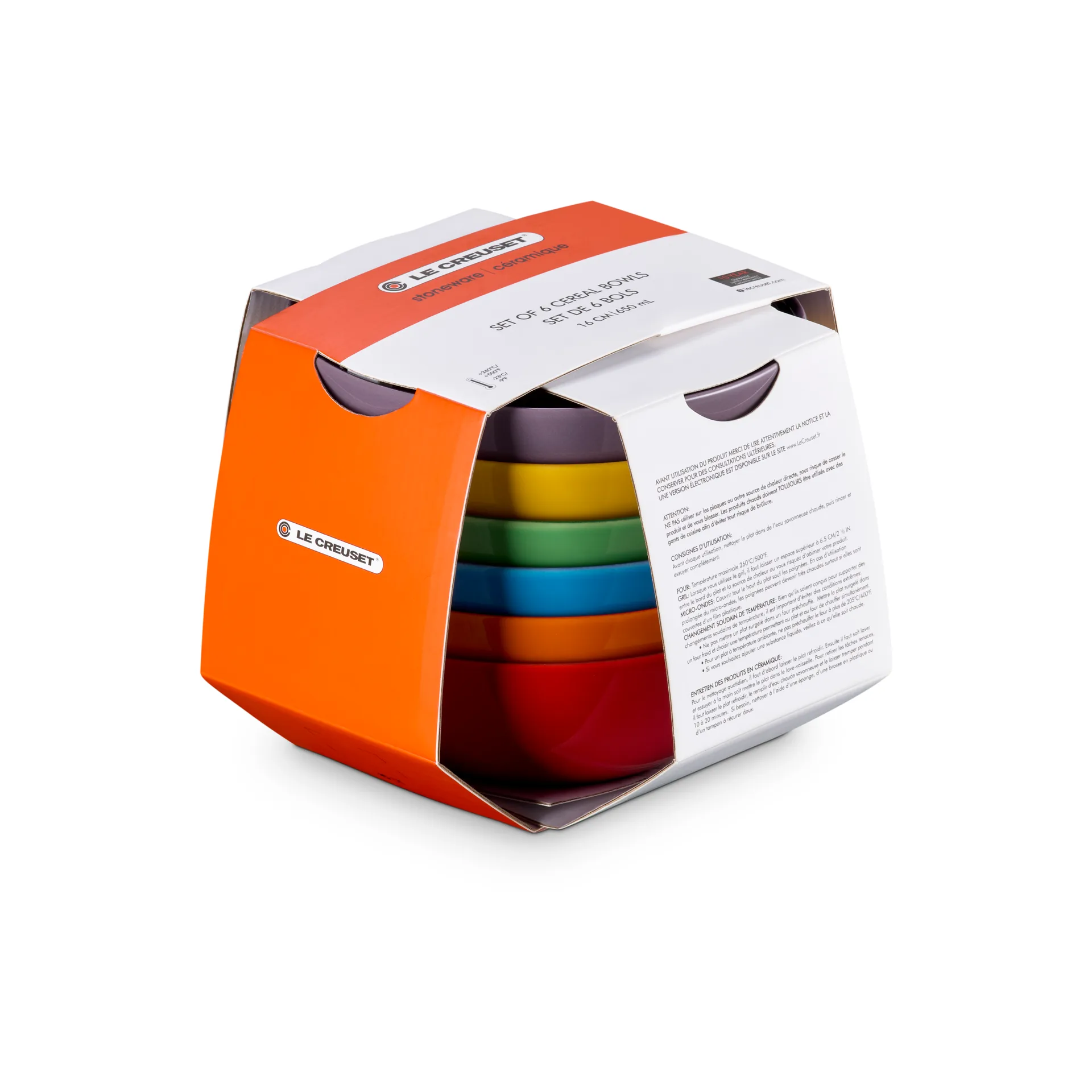 Signature stengods djup tallrik 6-delar, Rainbow Le Creuset