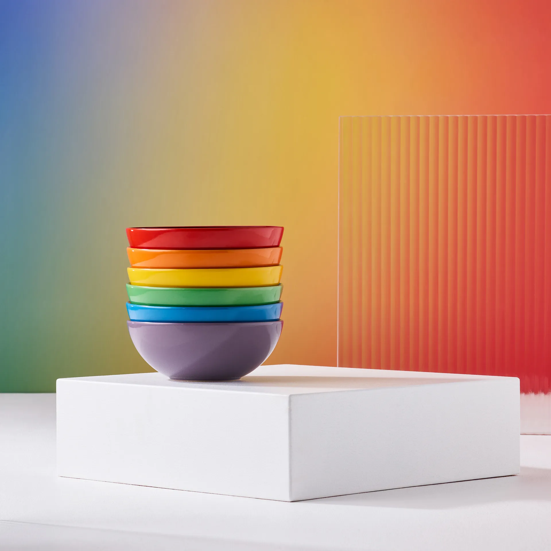 Signature stengods djup tallrik 6-delar, Rainbow Le Creuset