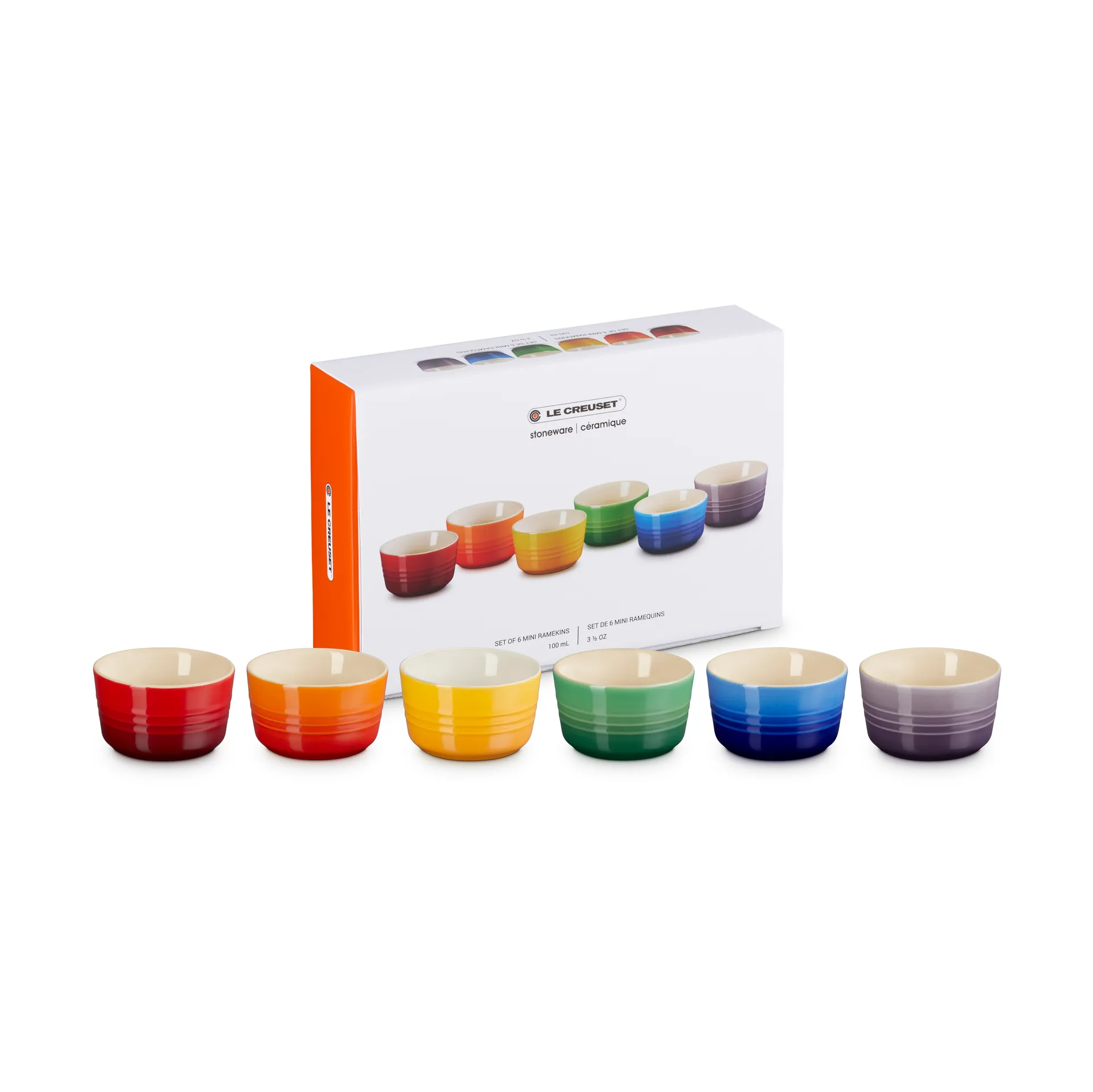 Signature stengods miniramekin 6-delar, Rainbow Le Creuset
