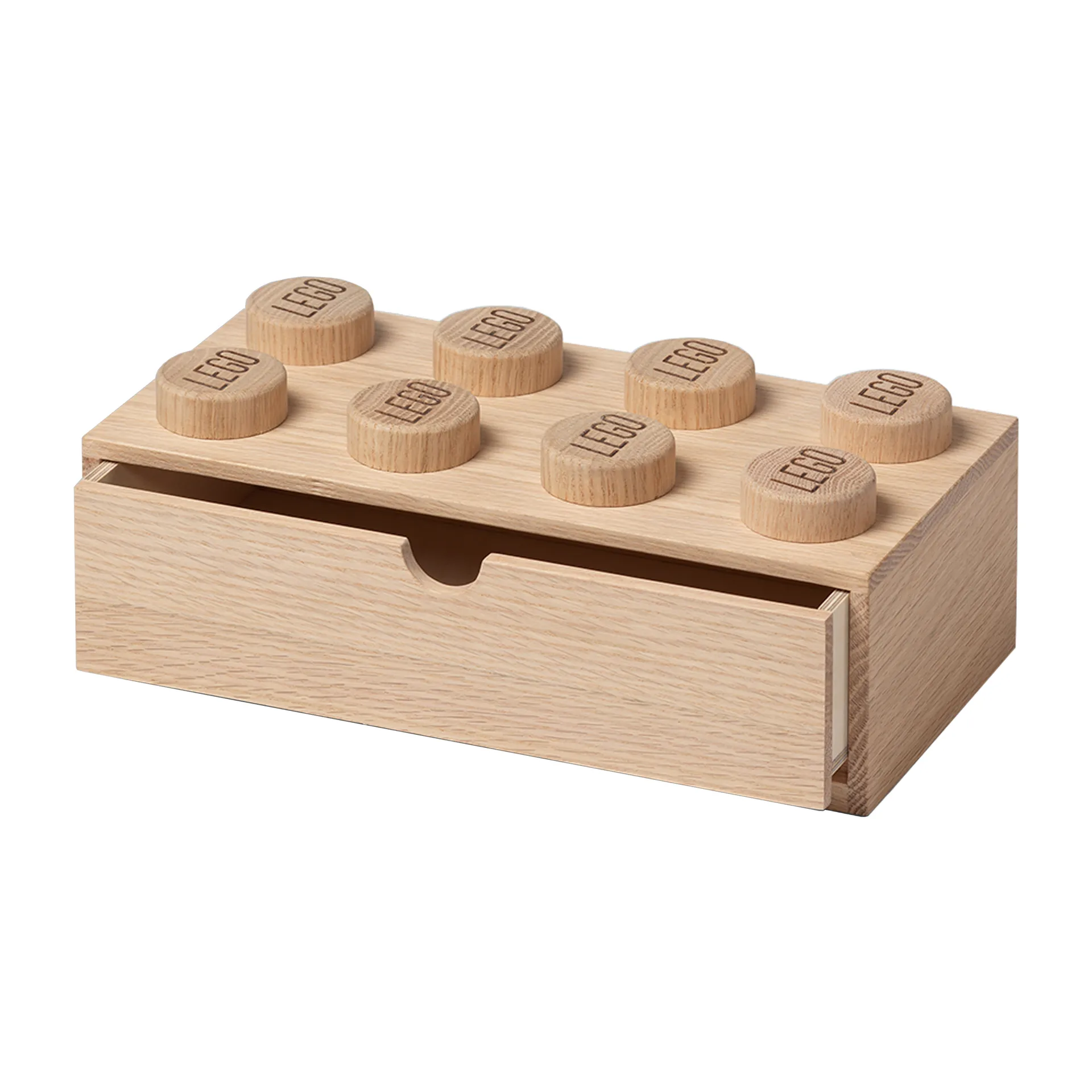 LEGO skrivbordslåda 8 trä, Såpad ek Lego
