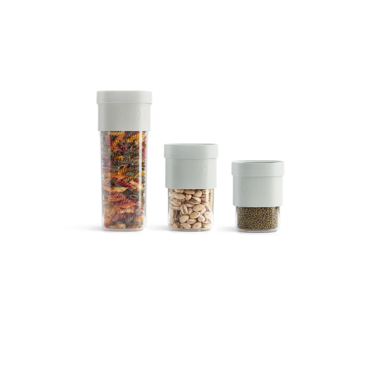 Lékué flip förvaringsburk 5 delar Grön | Skandinavisk Design | Förvaringsburkar | Grön