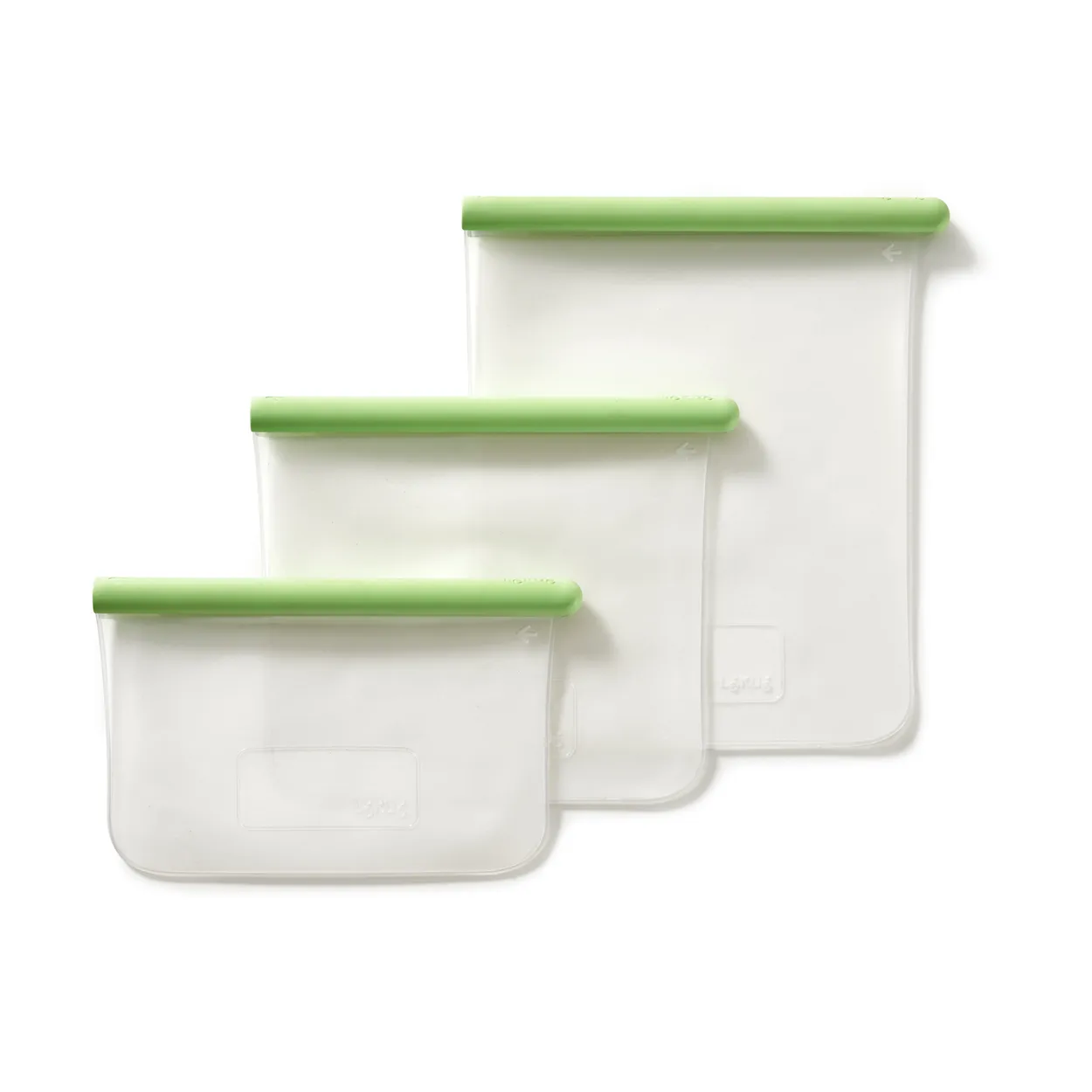 Lékué platt återanvändbar påse 3 delar Grön | Skandinavisk Design | Övriga köksredskap | Grön