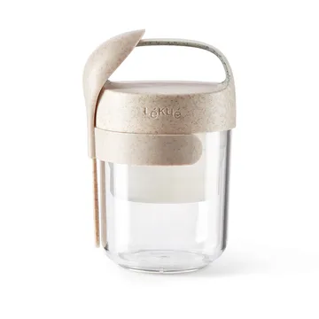 Lékué To Go burk organic med sked beige - 0,4 L - Lékué