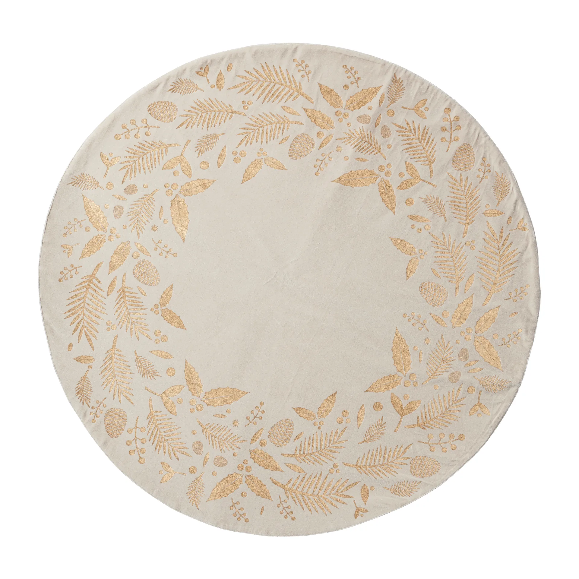 Cristie julgransmatta Ø110 cm, linen-light gold Lene Bjerre