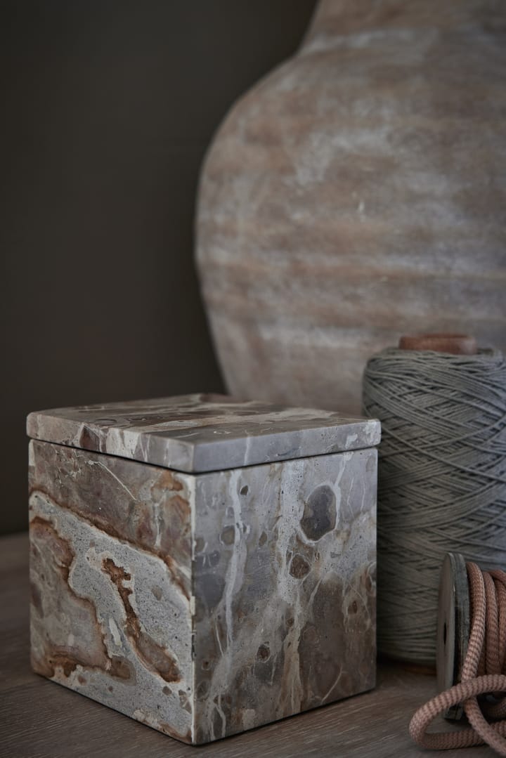 Ellia förvaringslåda marmor 12x12 cm - Linen - Lene Bjerre
