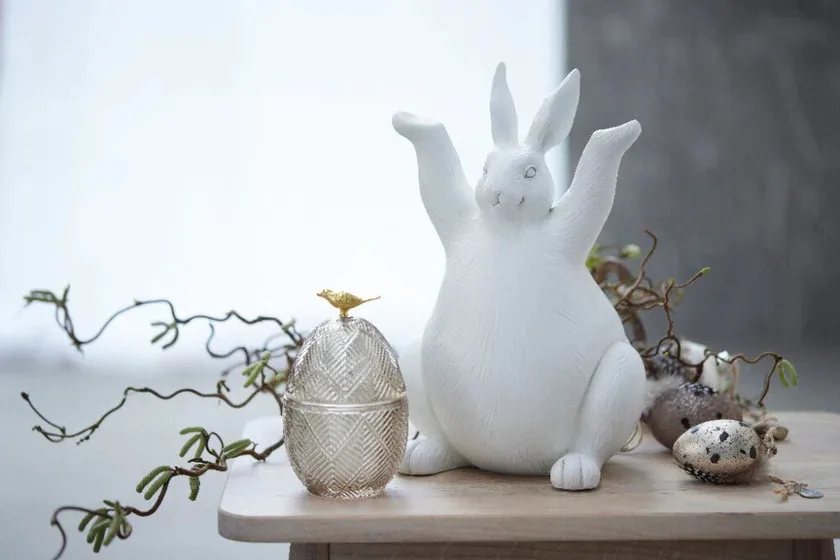 Esmia påskägg 15 cm, Dark grey-light gold Lene Bjerre