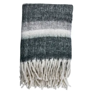 Friola pläd 170x130 cm - Grey-off white - Lene Bjerre