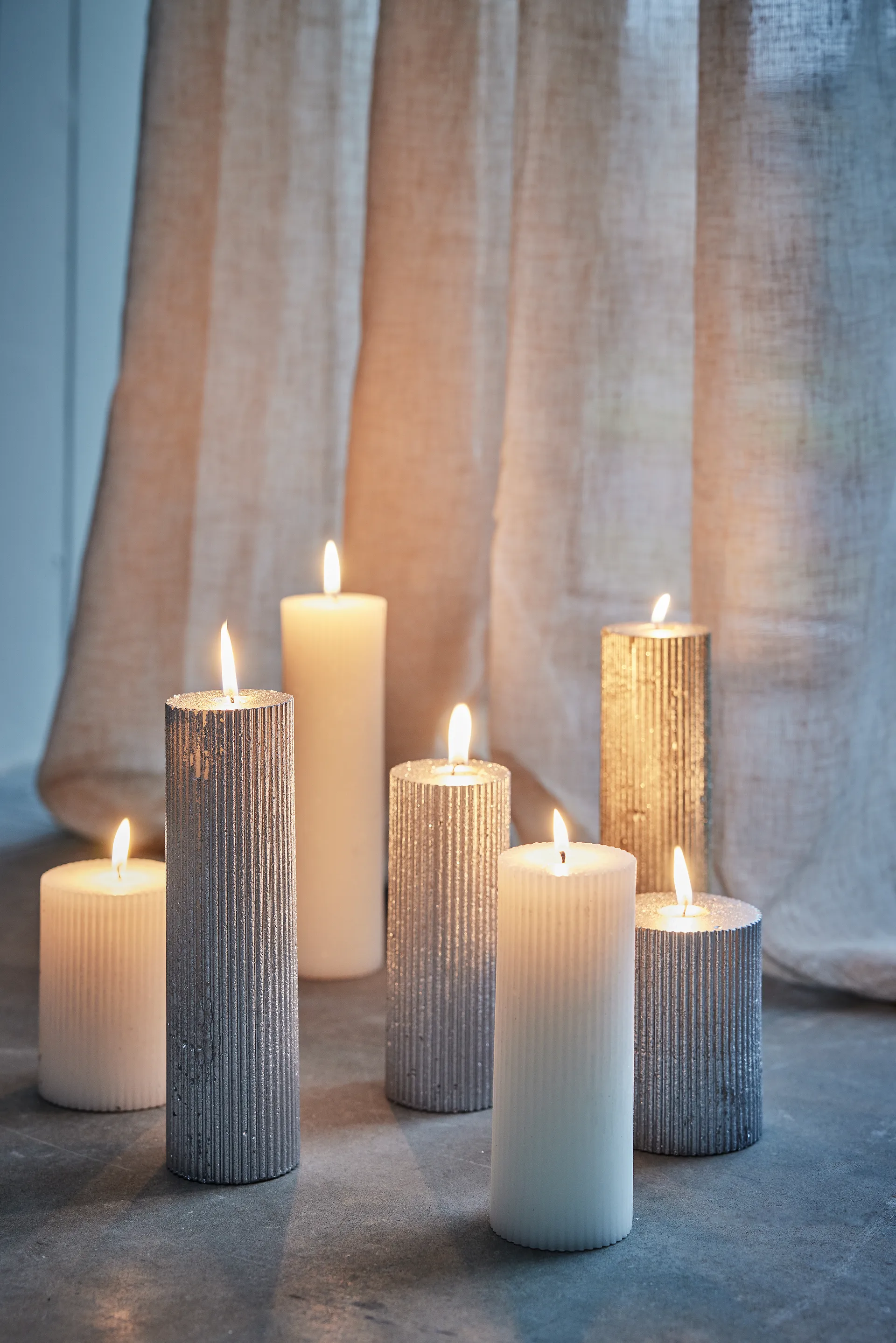 Lissa ljus Ø6x20 cm, Vit Lene Bjerre