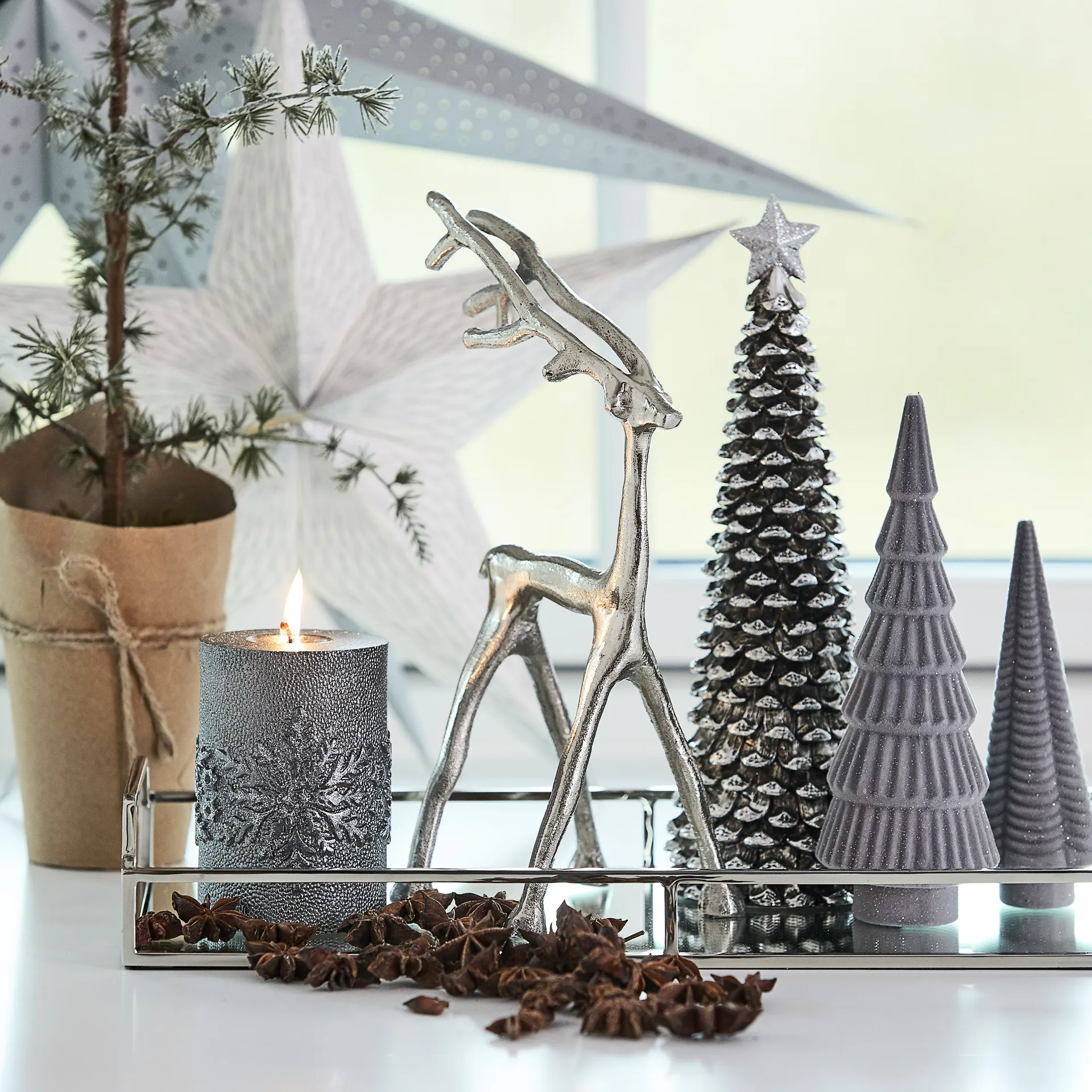 Marely dekoration ren silver, Liten 27 cm Lene Bjerre