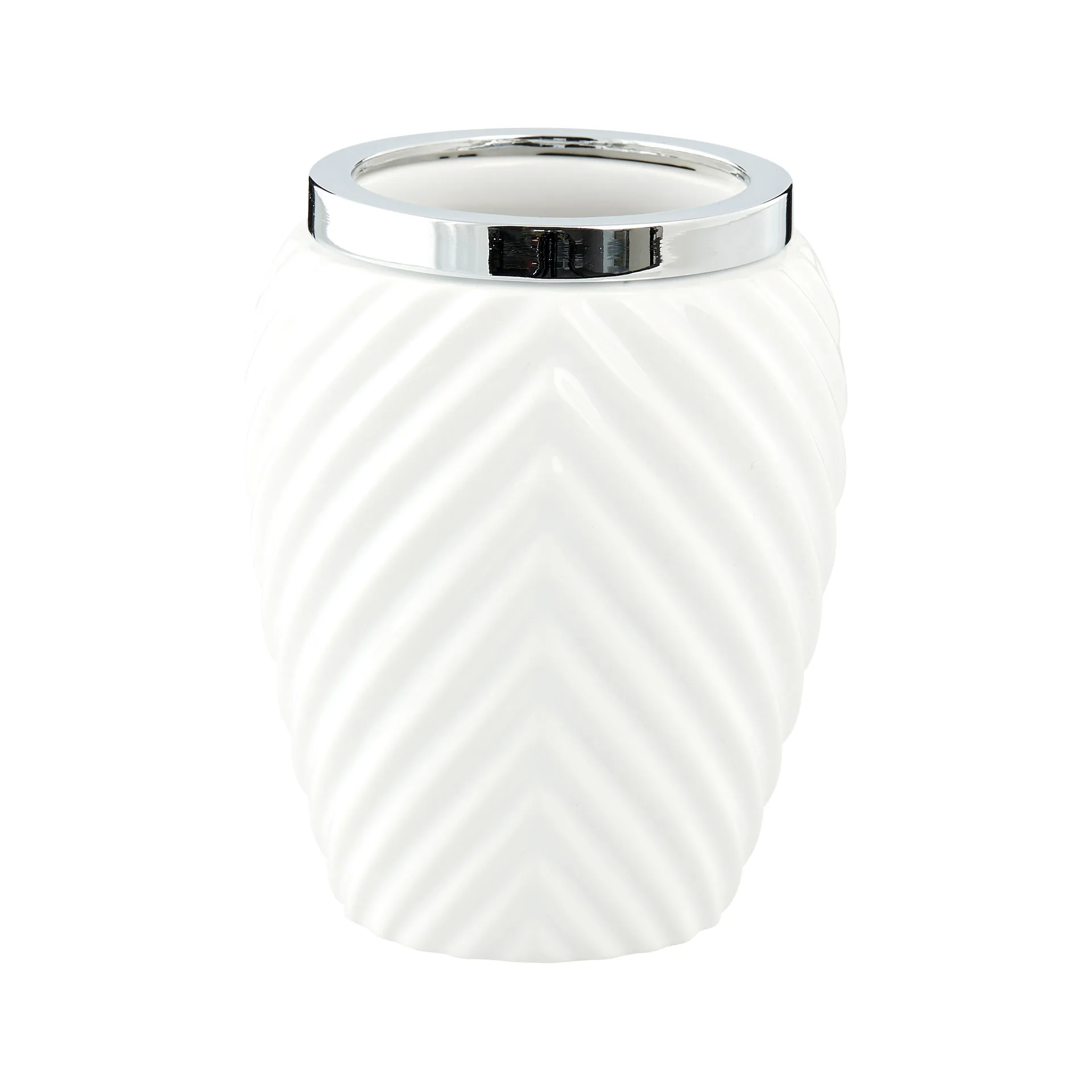 Milda tandborstmugg 11 cm, White-silver Lene Bjerre