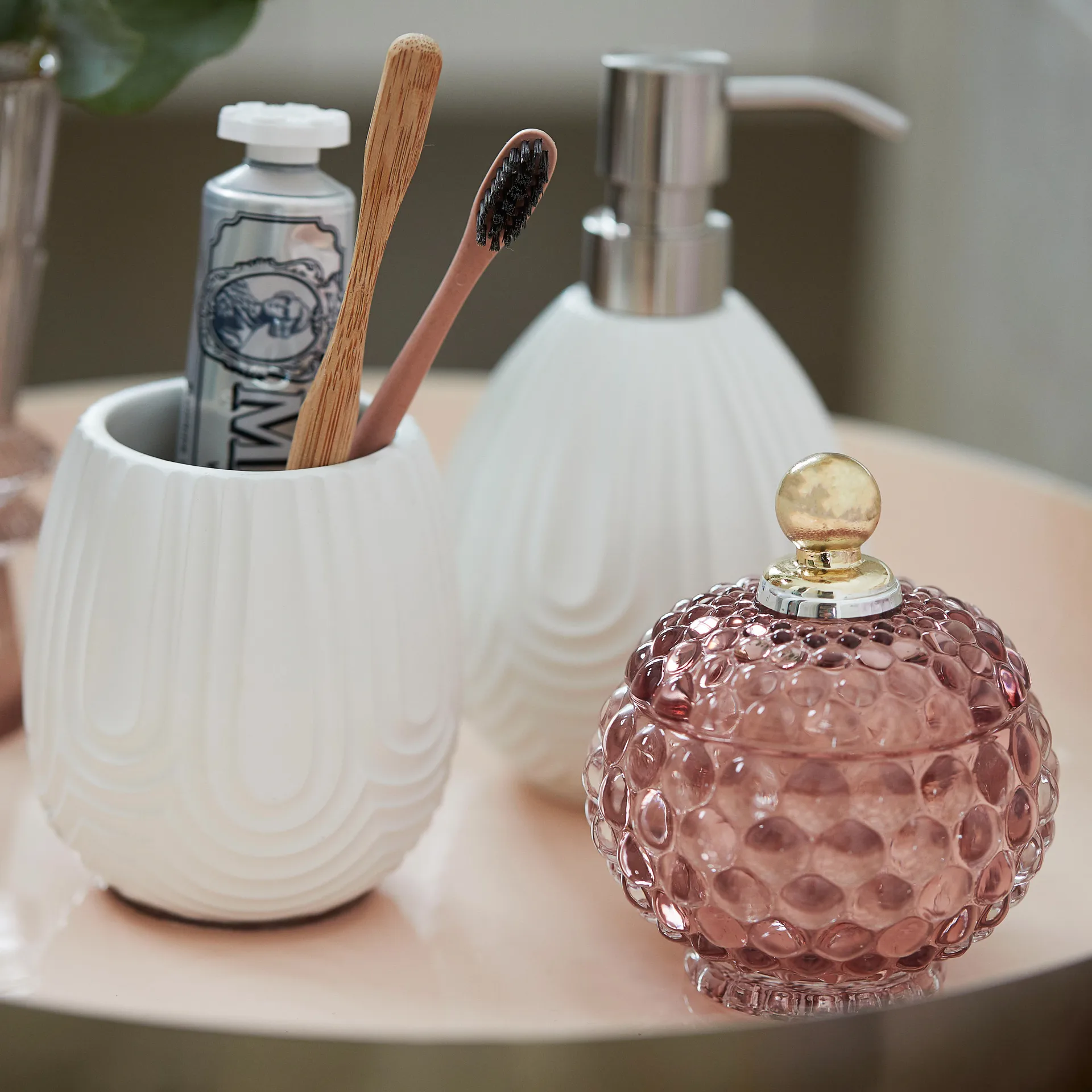 Miya förvaringsburk med lock Ø10 cm, Misty rose Lene Bjerre