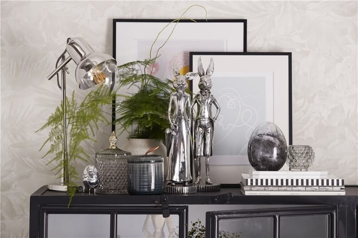 Murina dekorationsägg 15 cm, Clear-black Lene Bjerre