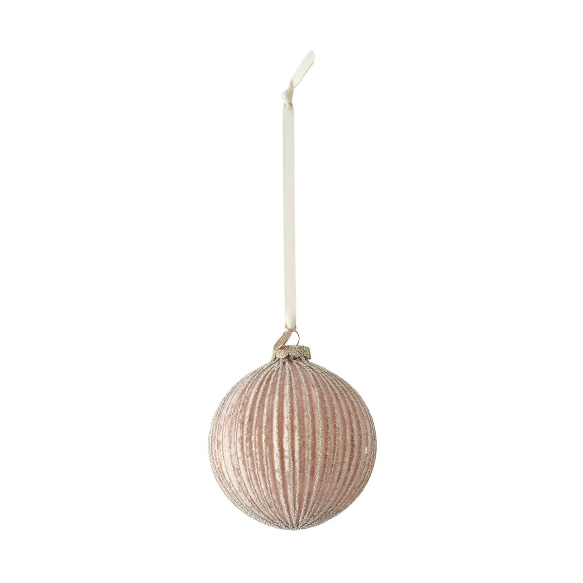 Lene Bjerre Norille julkula 11 cm Powder, räfflad | Skandinavisk Design | Dekorationsdetaljer | Grå