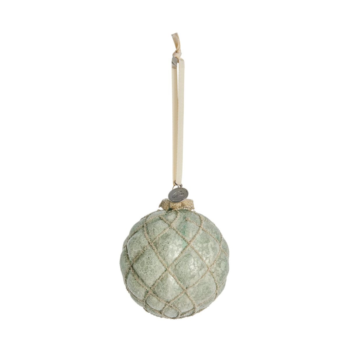 Lene Bjerre Norille julkula 9 cm Dusty green nät | Skandinavisk Design | Dekorationsdetaljer | Grön