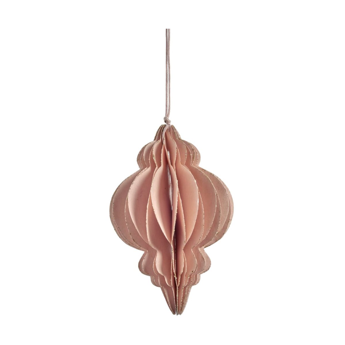 Lene Bjerre Pappia julhänge 12 cm Rose, avlång | Skandinavisk Design | Dekorationsdetaljer | Rosa