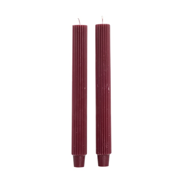 Ribbat ljus 25 cm 2-pack - Pomegranate - Lene Bjerre