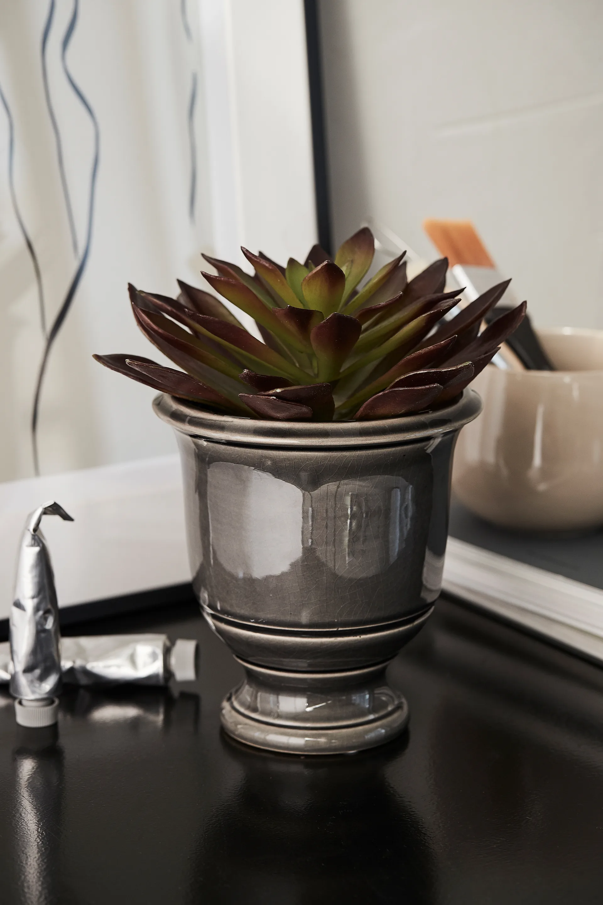 Roselle blomkruka Ø13 cm, Dark grey Lene Bjerre