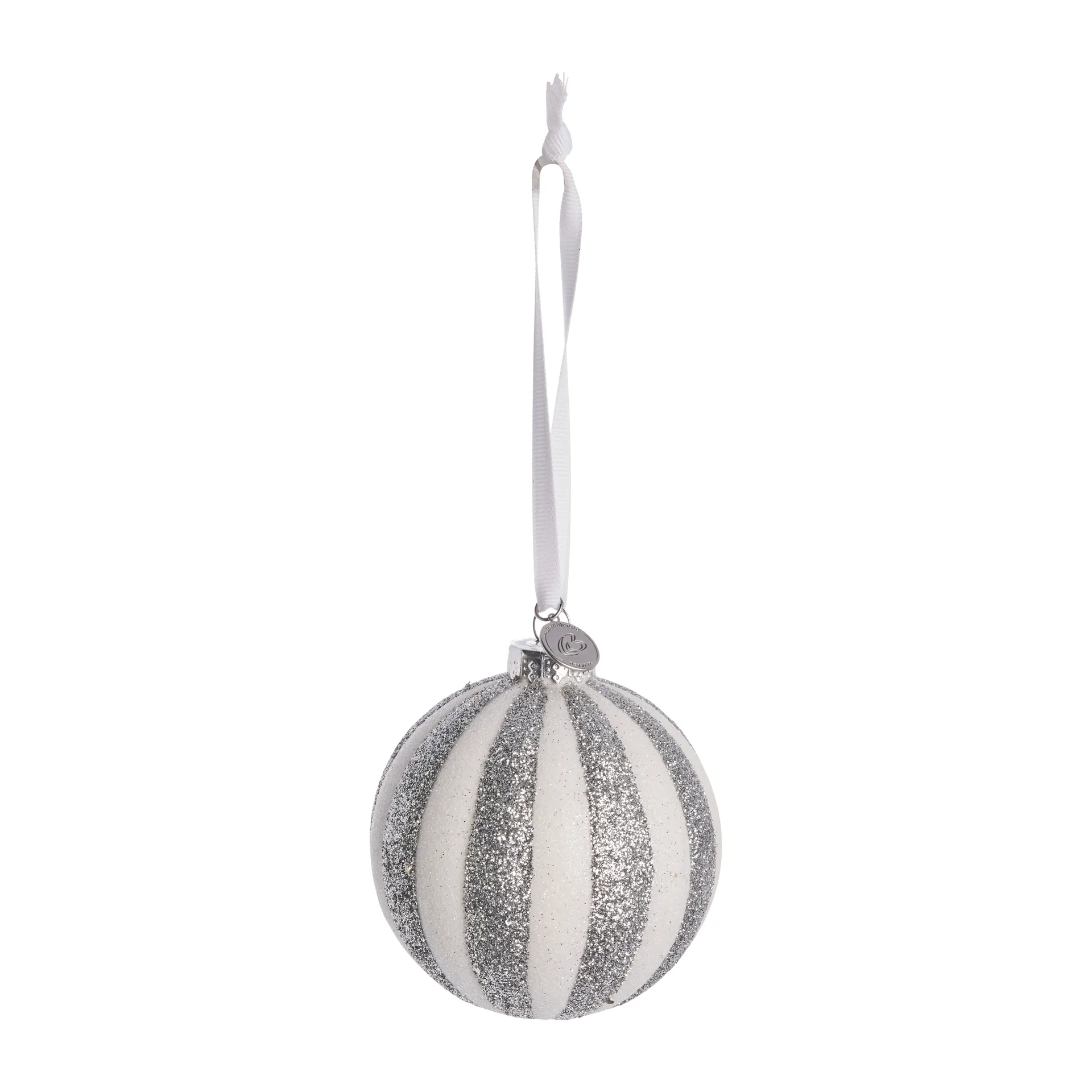 Selvie julkula Ø8 cm, white-silver Lene Bjerre