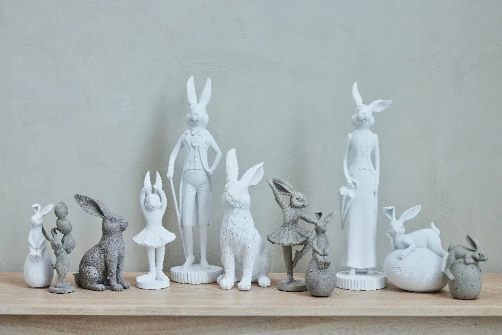 Semina figurin dansande hare 20 cm, Grey Lene Bjerre