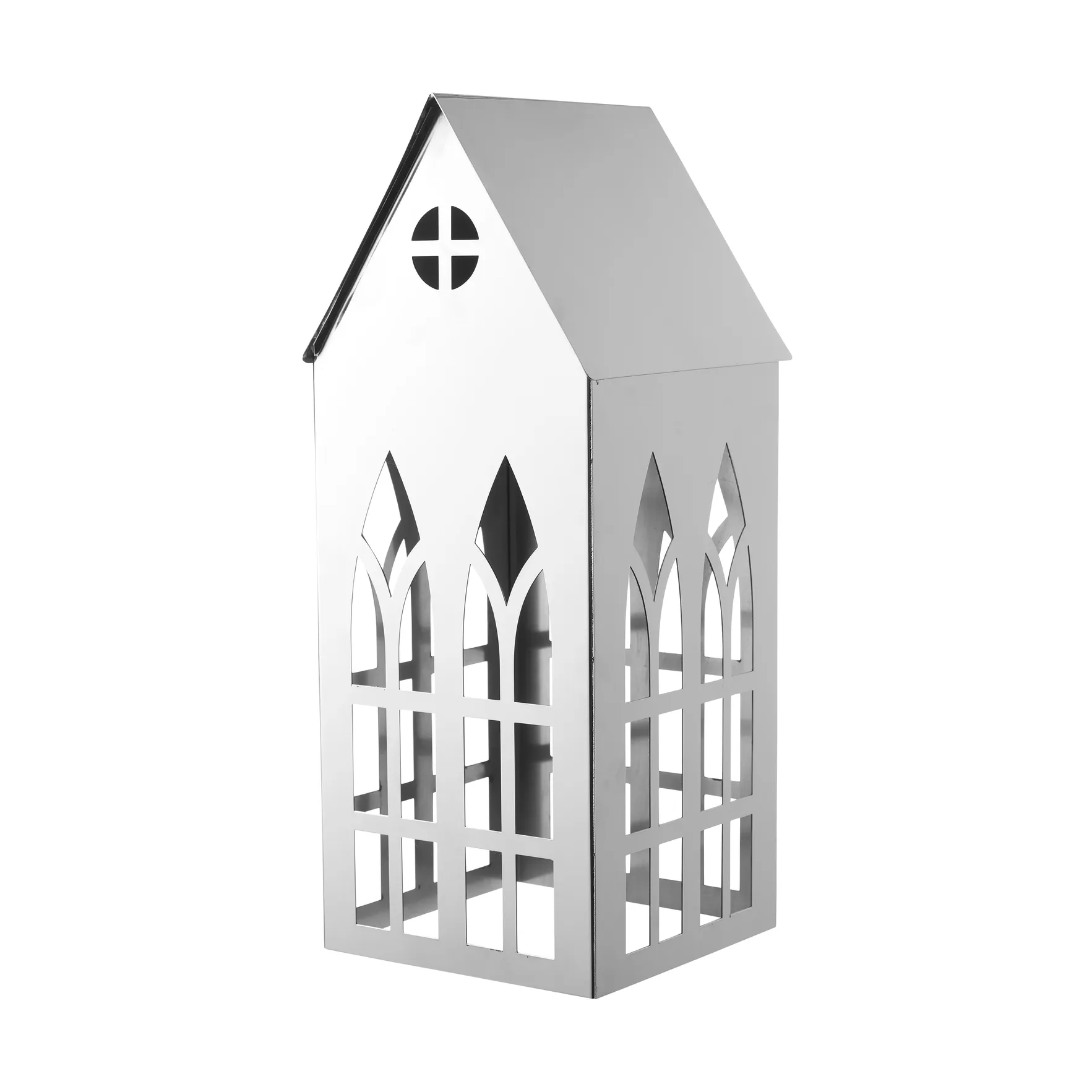 Sigrine house ljuslykta, Silverfärgad, 14x14xH33 cm Lene Bjerre