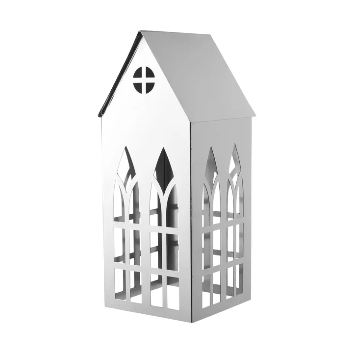 Sigrine house ljuslykta - Silverfärgad, 14x14xH33 cm - Lene Bjerre