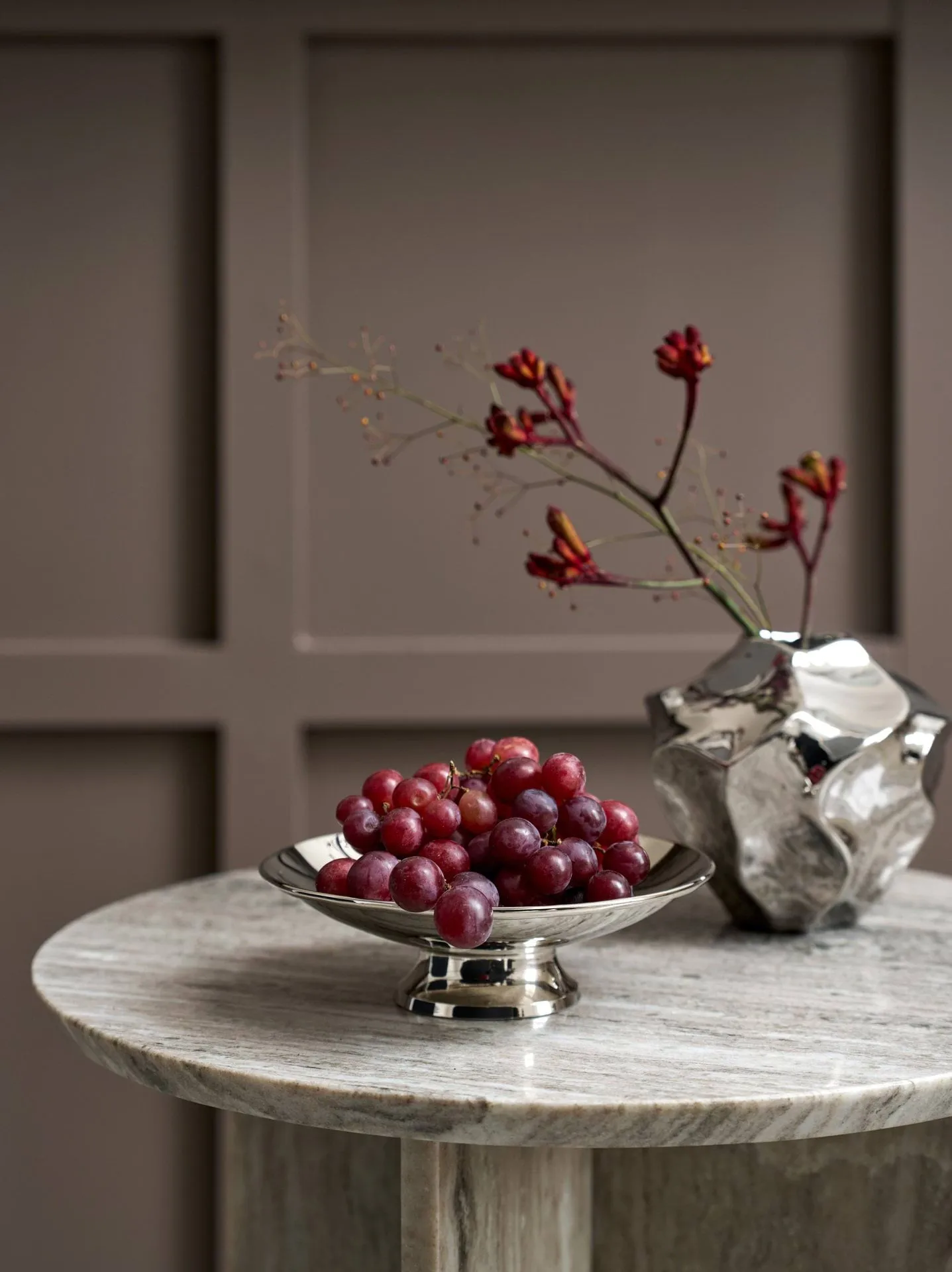 Sigrine skål, Silverfärgad, Ø21xH6 cm Lene Bjerre