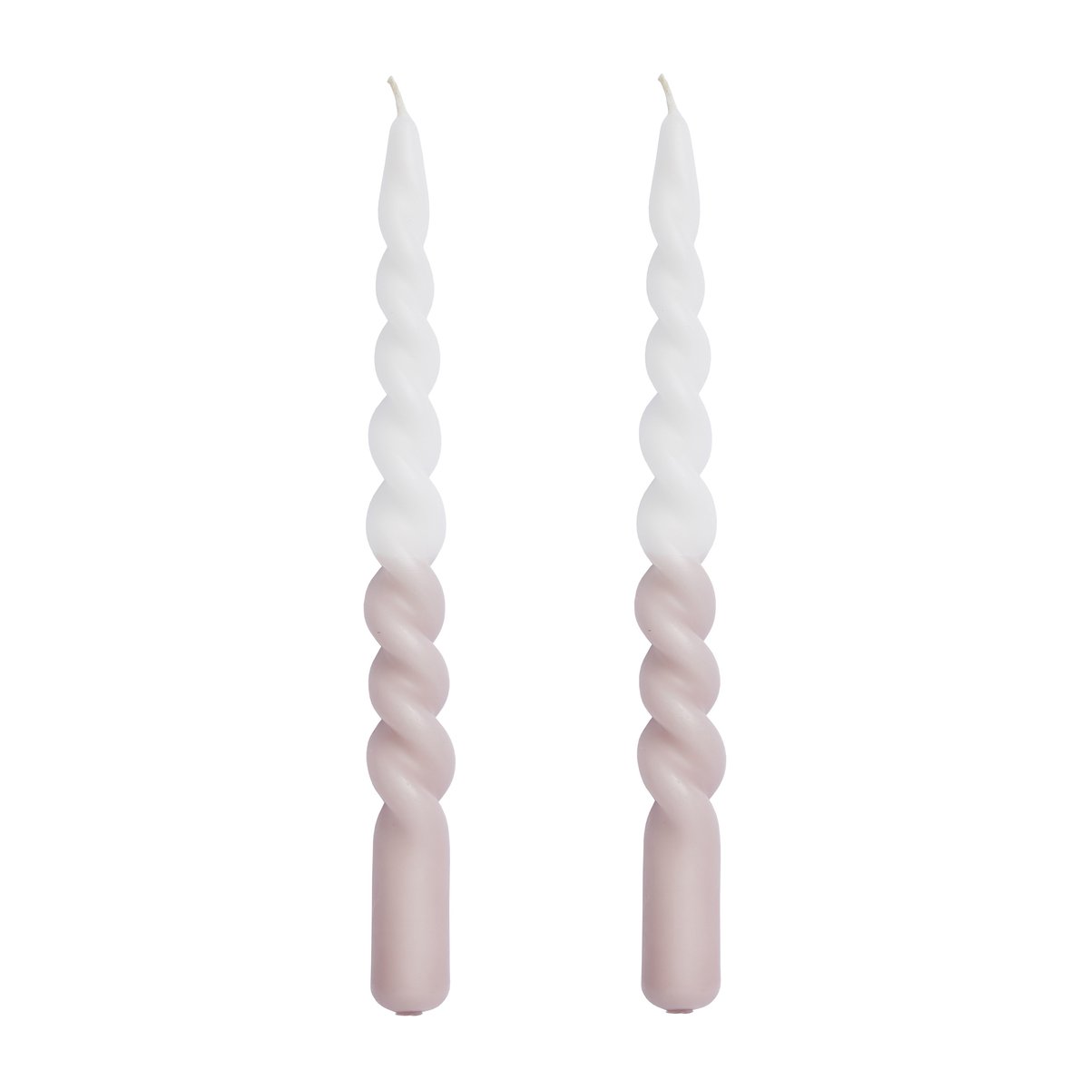 Lene Bjerre Twisted skruvade ljus tvåfärgade 25 cm 2-pack Bark-white