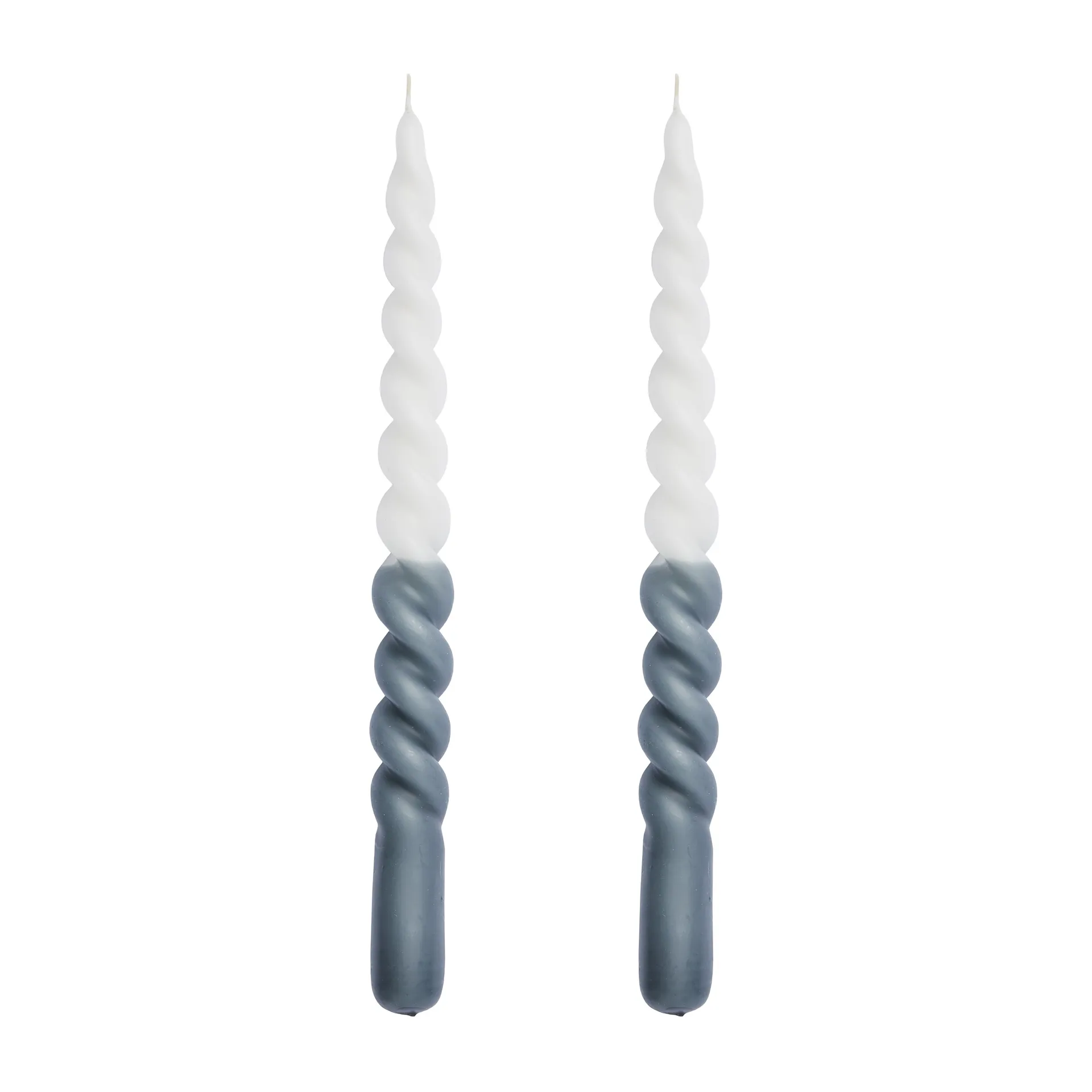 Twisted skruvade ljus tvåfärgade 25 cm 2-pack, Dark grey-white Lene Bjerre