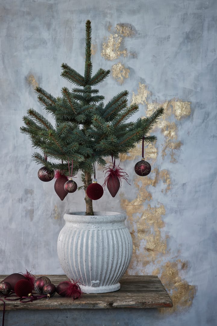 Velvitie julkula räfflor Ø8 cm, pomegranate Lene Bjerre