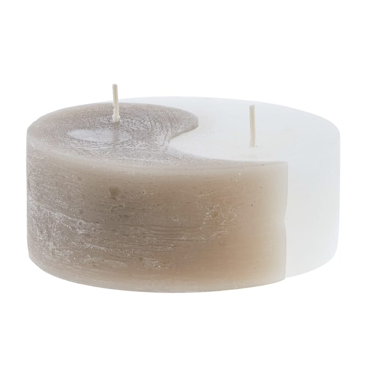 YingYang blockljus Ø13 cm, Silver grey-white Lene Bjerre