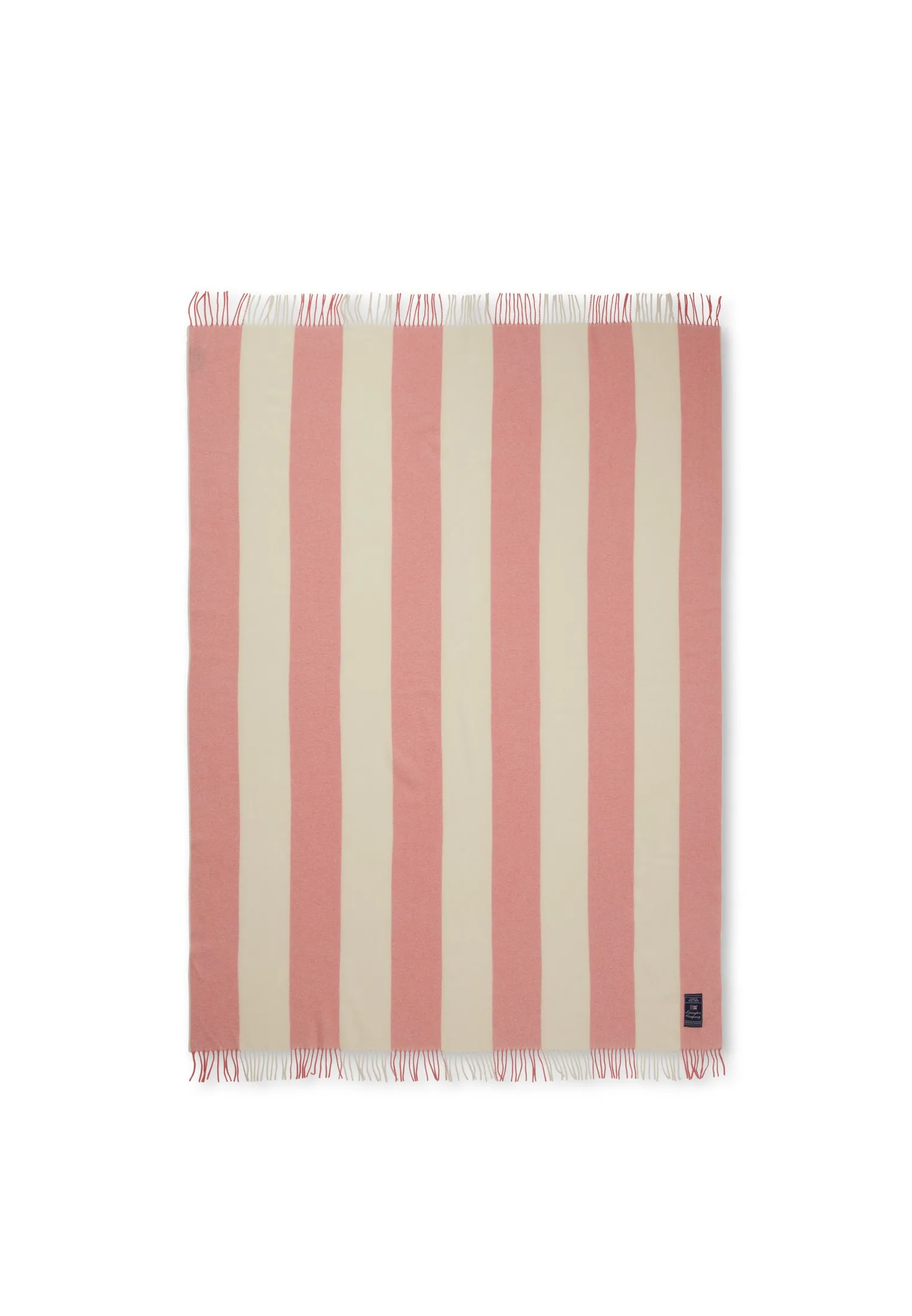 Block Striped pläd Återvunnen ull, Rosa Lexington